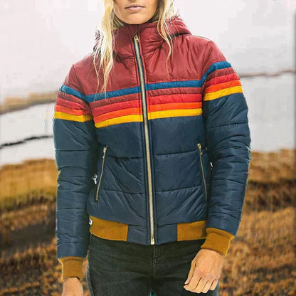 Roswitha - Retro Parka med fuskpälsluva för damer